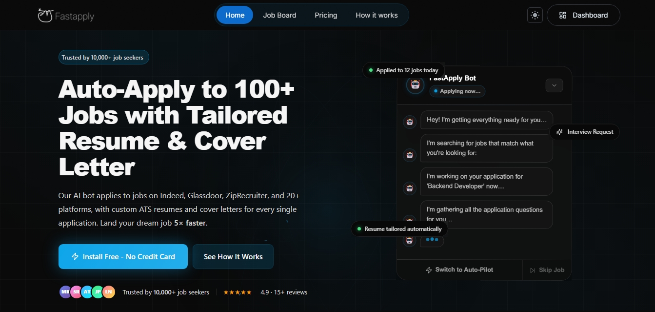 Apply to 100+ jobs with tailored resume