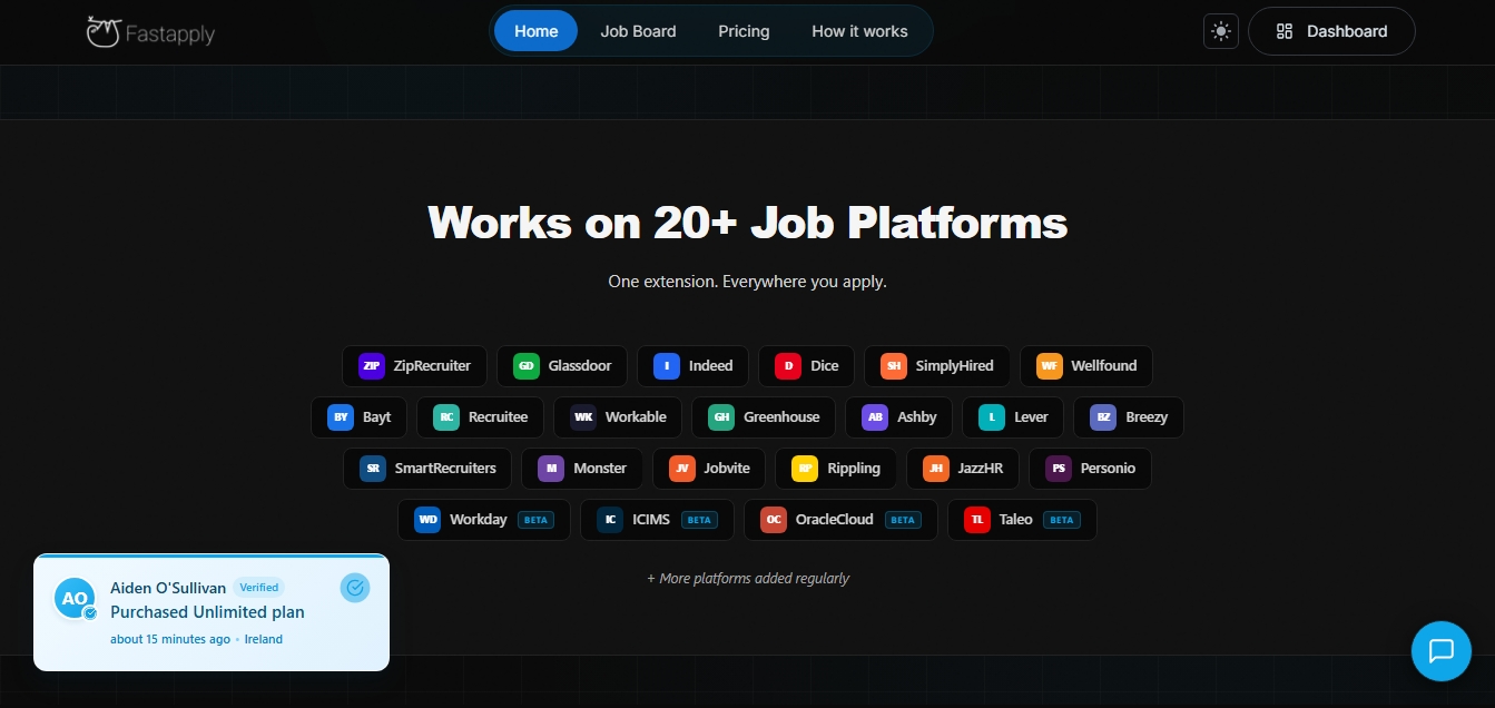 Auto-apply to 100+ jobs with tailored resume using FastApply