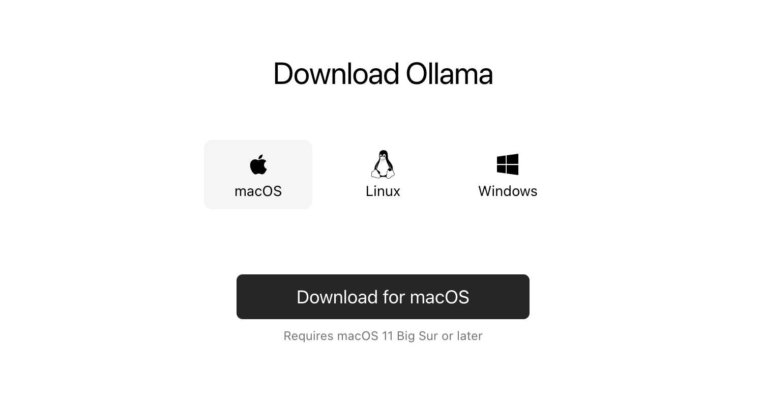 Downloading Ollama online