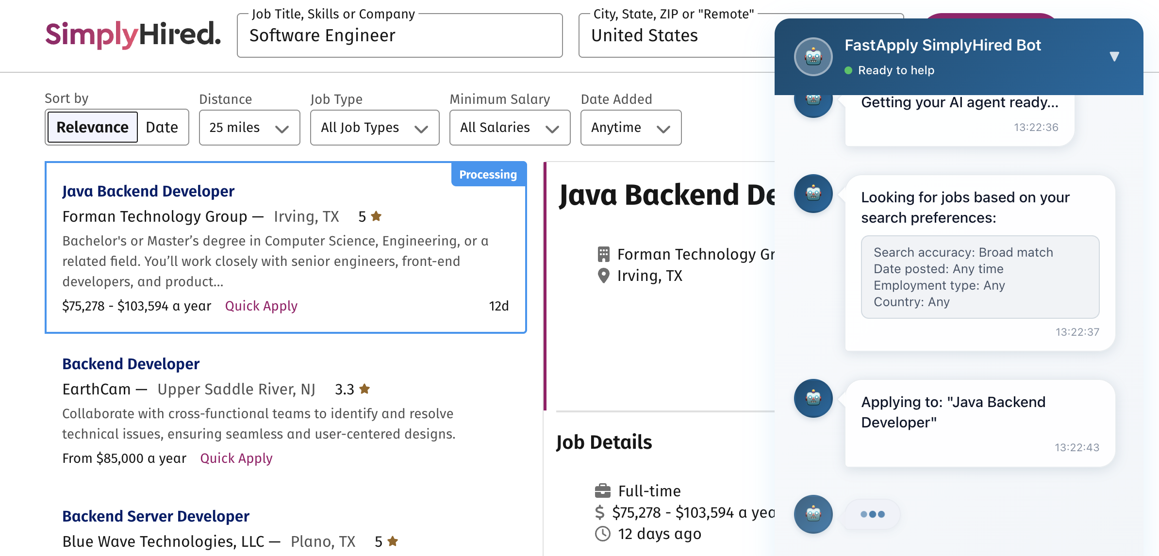 FastApply auto-applied to Apple retail jobs