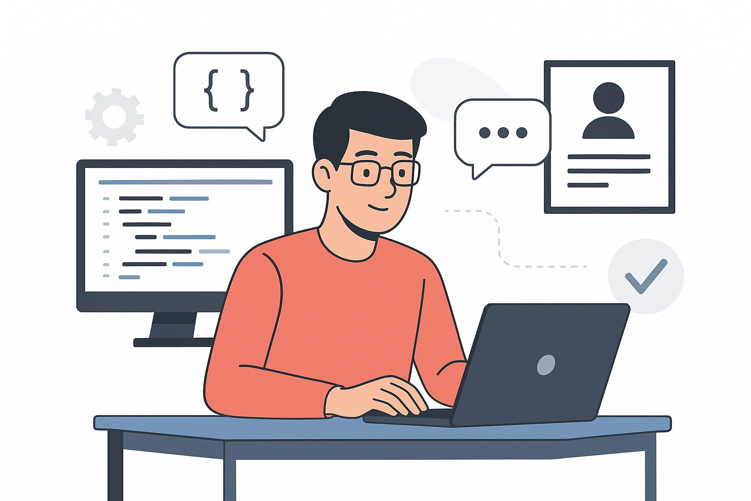 Candidate practicing coding + interview prep flow